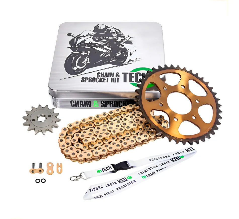 KIT DE ARRASTRE BAJAJ PULSAR NS 200 - AS 200 - CON ORING - GOLD - TECH