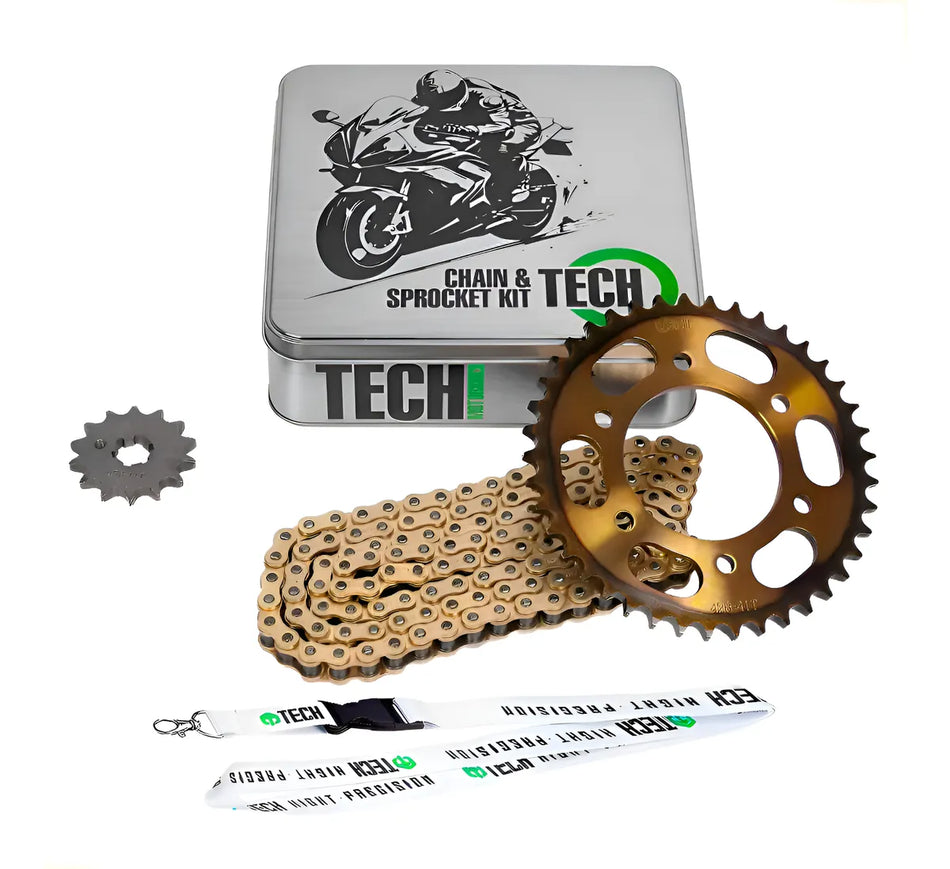 KIT DE ARRASTRE YAMAHA FZ 16 2.0 - FAZER FI 150 2.0 - REFORZADO - GOLD - TECH