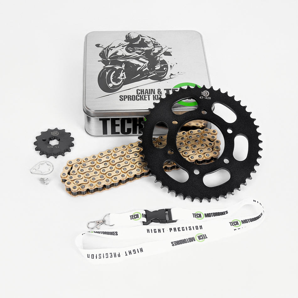 KIT ARRASTRE SPROCKETS YAMAHA YZF R15 REFORZADA - GOLD - TECH