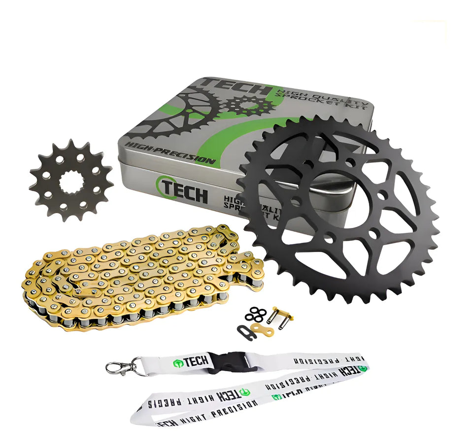 KIT DE ARRASTRE ROYAL ENFIELD HIMALAYAN 411 - SCRAM 411 - REFORZADO - GOLD - TECH