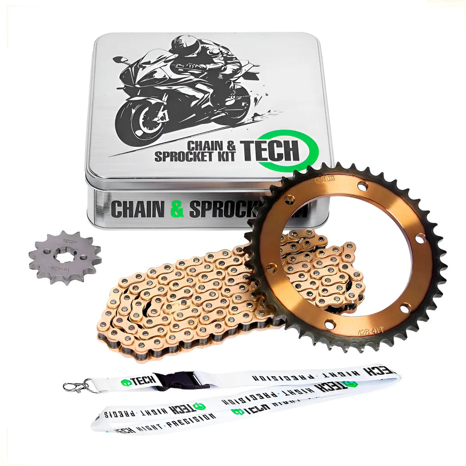 KIT DE ARRASTRE YAMAHA FZ-S 150 3.0 - FZ-X 150 4.0 -  REFORZADO - GOLD - TECH