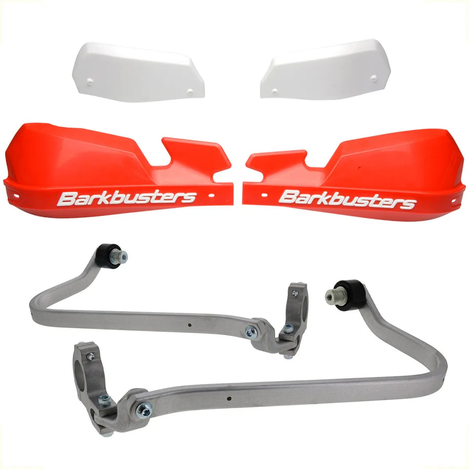 CUBRE PUÑOS ALUMINIO HONDA CRF AFRICA TWIN 1100 [TODAS LAS VERSIONES] - ROJO/BLANCO [INCLUYE PLASTICOS VPS] - BARKBUSTERS