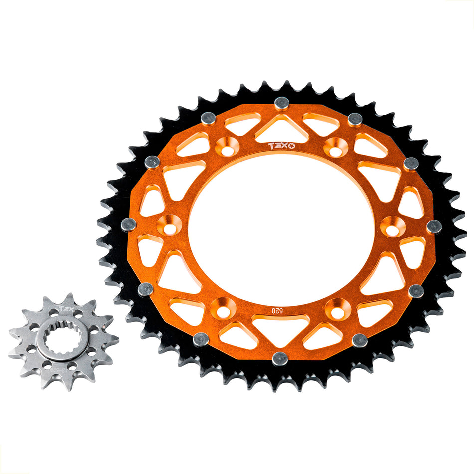 KIT ENGRANE SPROCKET KTM SX 125/150/250/300 - SX-F 250/350/350 - EXC 125/150/250/300 - EXC-F 250/350/350/530 - XC 125/250/300 - XC-F 250/350/450 - XC-W 125/150/250/300 - XCF-W 250/350/450/500 - 49/13T - TE