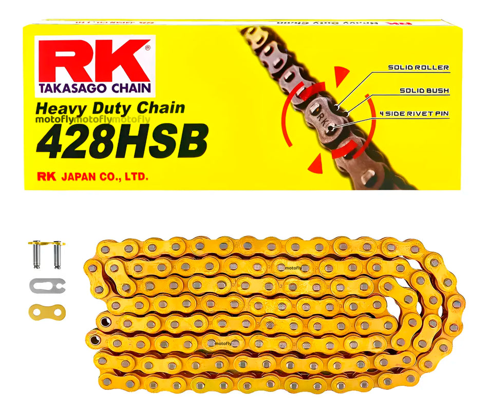 CADENA 428H X 136L REFORZADA - DORADO - RK